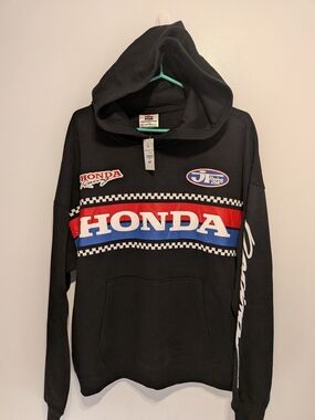 Honda Racing Logo Black Pullover Hoodie - Men's